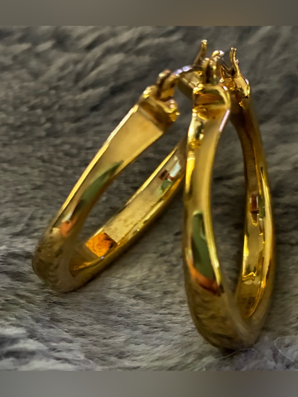 Classic Gold Hoop Earrings - Polished Yellow Gold Finish